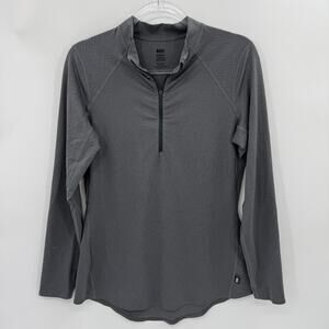 REI Co-op Lightweight Base Layer Half Zip Top Womens Size M Grey Outdoor Shirt